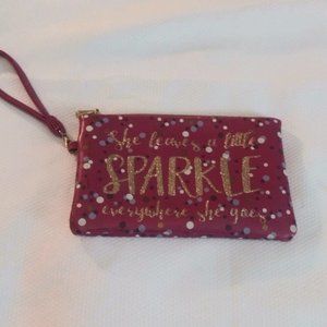 Gold Glittered Sparkle Pink Clutch With Power Bank